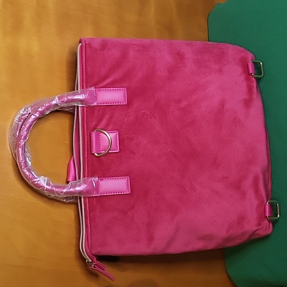 Pink Velvet Juicy Couture Convertible Backpack Purse With Bow - Picture 4 of 5